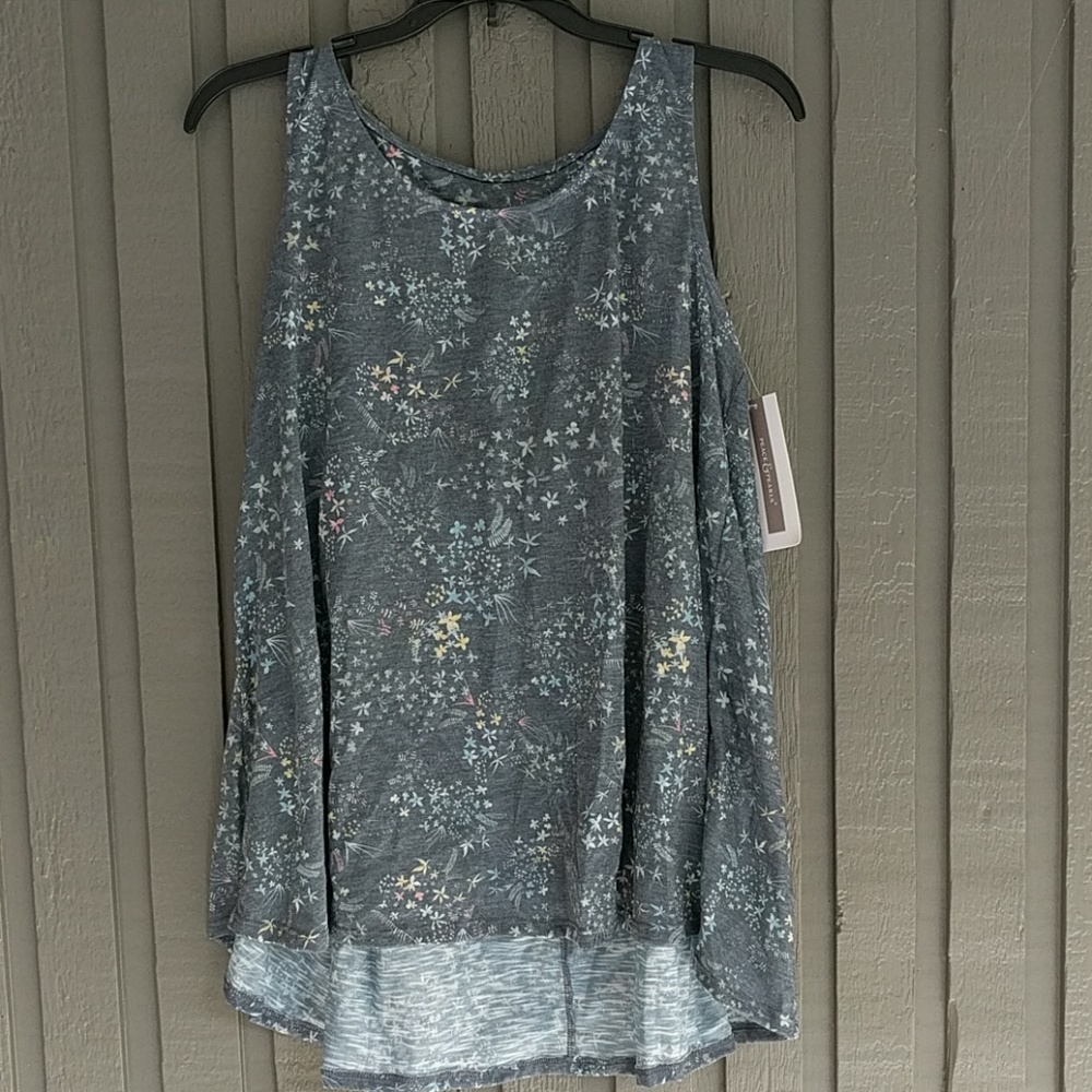 Split Back Floral Tank